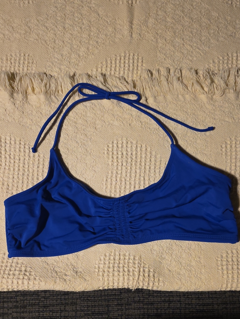 No Boundaries Royal Blue Halter Swim Top, XL (15-17)